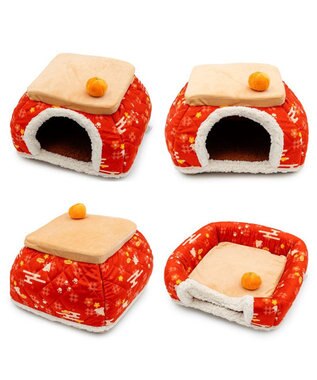 PET PARADISE ペットパラダイス こたつ ハウス 《千鳥柄》 Ｍ レッド