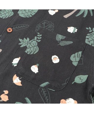 Mother garden しろたん アロハシャツ 半袖 《 駄菓子 / 黒 》 ユニセックス 男女兼用 黒