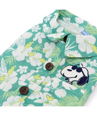 PET PARADISE スヌーピー 背中開き アロハシャツ 小型犬 グリーン