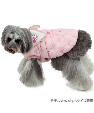 PET PARADISE ディズニー ミニーマウス 遠赤外線 ベスト ツイード襟  小型犬 ピンク
