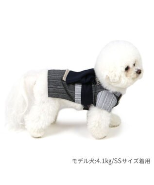 PET PARADISE ペットパラダイス 黒白 浴衣 とんぼ刺繍 小型犬 -