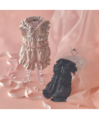 PET PARADISE cherircouture リボン ギャザーベスト 《ピンク》 小型犬 ピンク
