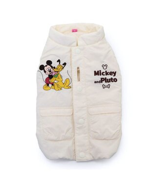 PET PARADISE ディズニー ミッキーマウス 遠赤外線 軽量ふわ ベスト 小型犬 ホワイト