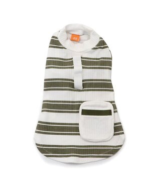 PET PARADISE ペットパラダイス 縞のびのびリブＴシャツ 小型犬 グリーン