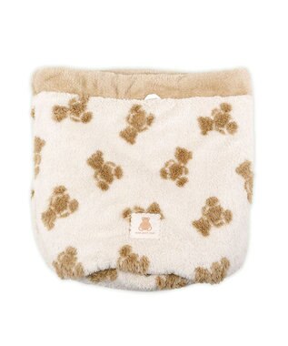 PET PARADISE ペットパラダイス くまちゃん織り 遠赤外線  筒型 寝袋   Ｓ ホワイト×ブラウン