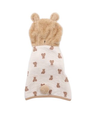 PET PARADISE ペットパラダイス くまちゃん ふわりとキルト ポンチョ 小型犬 ホワイト×ブラウン