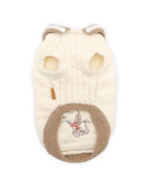 PET PARADISE スヌーピー 遠赤外線 セーラーニット お散歩柄 中型犬 ホワイト×ブラウン