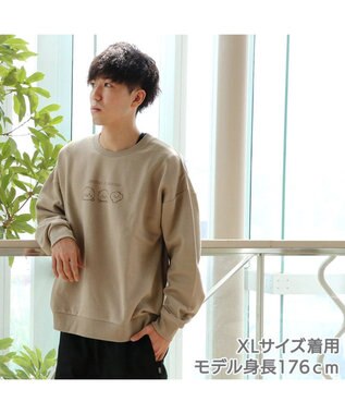 しろたん トレーナー 《しろたん＆らっこいぬ＆しぇる柄》 シンプルトレーナー S/M/L/XL レディース メンズ ユニセックス 長袖 スウェット  アウターウェア ルームウェア 部屋着 裏起毛 あざらし アザラシ かわいい キャラクター マザーガーデン, 茶系, 衣類S(UNI S)