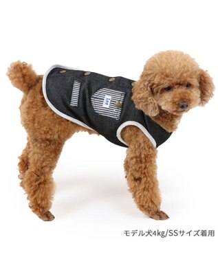 PET PARADISE Lee ワークベスト 《デニム風》 小型犬 デニム風