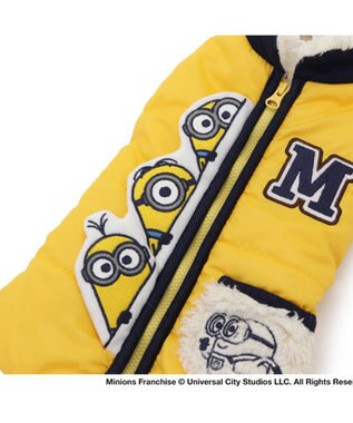 PET PARADISE ミニオン 背中開き 遠赤外線 綿入り ベスト ジップアップ 小型犬 黄