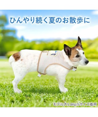 PET PARADISE リサとガスパール 保冷剤付き クール ハーネス 《シトラス柄》  ＳＳ 小型犬 ベージュ