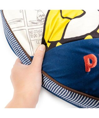 PET PARADISE スヌーピー クッション ワッペンＬ ネイビー×ホワイト