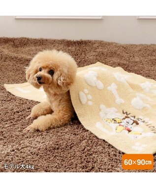 PET PARADISE ディズニー ミッキーマウス プルート シェニール ブランケット イエロー