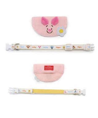 PET PARADISE ディズニー くまのプーさん 《ピグレット にこにこ》 首輪 3S  小型犬 ピンク