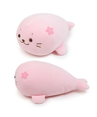 Mother garden しろたん 桜色 ふわもち 抱き枕 ぬいぐるみ 小 55cm -