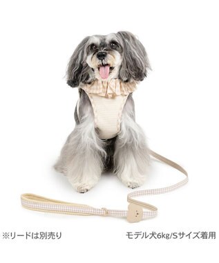 PET PARADISE ペットパラダイス くまちゃん ピエロ襟ベストハーネス ４Ｓ / ３Ｓ ベージュ