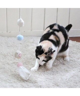 PET PARADISE 猫じゃらし ひよこ 羽根付き ホワイト