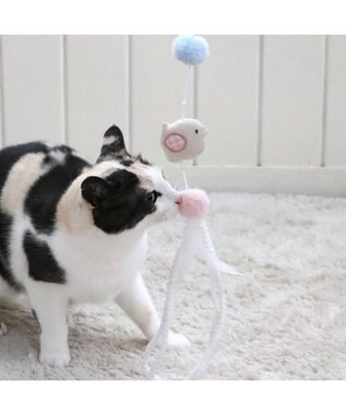 PET PARADISE 猫じゃらし ひよこ 羽根付き ホワイト
