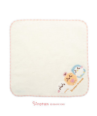 Mother garden しろたん サガラ ミニタオル 《お友だち柄》 オフホワイト