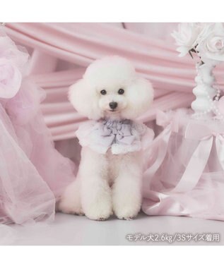 PET PARADISE cherircouture ビッグリボン スタイ 《グレー》 小型犬 グレー