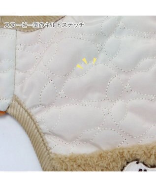 PET PARADISE スヌーピー キルト リバーシブル ベスト 《オレンジ》 小型犬 オフホワイト×オレンジ