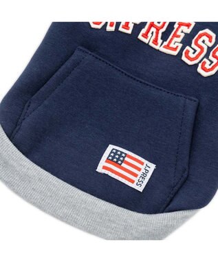 PET PARADISE J.PRESS ロゴ 裏起毛 パーカー 中型犬 ネイビー