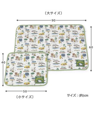 PET PARADISE 犬 クール マット 冷感 スヌーピー 柔らか  サーフ柄クールマット (90×60cm) 接触冷感 ひんやり ペット カーキ