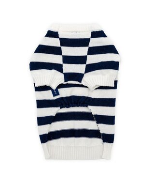 PET PARADISE J.PRESS ボーダー綿ニット 小型犬 ホワイト×ネイビー