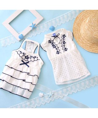 PET PARADISE ペットパラダイス エコメイド 天竺 刺繍キャミソール 小型犬 ホワイト