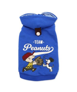 PET PARADISE スヌーピー 野球パーカー 《 ビンテージ 柄》 ブルー 中型犬 大型犬 ブルー