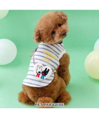 PET PARADISE リサとガスパール ボーダーハートTシャツ 小型犬 ホワイト×ネイビー