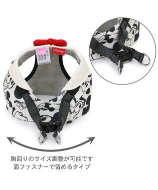 PET PARADISE ディズニー ミッキーマウス＆プルート ベストハーネス 《モノクロ》 4S / 3S ホワイト×ブラック