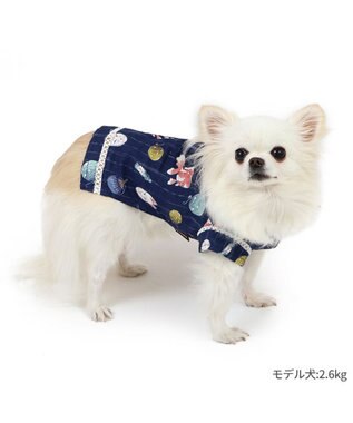 PET PARADISE ペットパラダイス 接触冷感 背中開き 甚平 《縁日柄》　小型犬 縁日柄