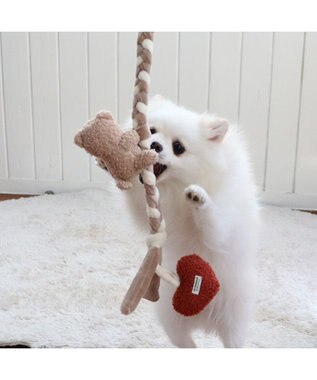 PET PARADISE  ペットパラダイス ロープ 編みトイ くま 茶系