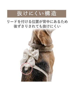 PET PARADISE ペットパラダイス  アクティブハーネス  花柄りぼん ＳＭ 中型犬 オフホワイト