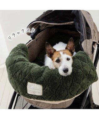 PET PARADISE ペットパラダイス 遠赤外線 カート用クッション 《オニオン柄》 カーキ