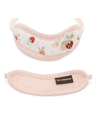 PET PARADISE ペットパラダイス リード付き首輪 《いちご》 小型犬 ホワイト×ピンク