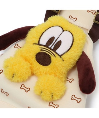 PET PARADISE ディズニー プルート 顔 オーバーオール  小型犬 ベージュ