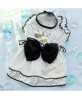 PET PARADISE ディズニー ミニーマウス クール ワンピース 《ドット柄》 小型犬 ホワイト