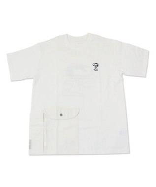 PET PARADISE スヌーピー お揃い Ｔシャツ【オーナー用】 ジョークール ポケット 白~オフホワイト