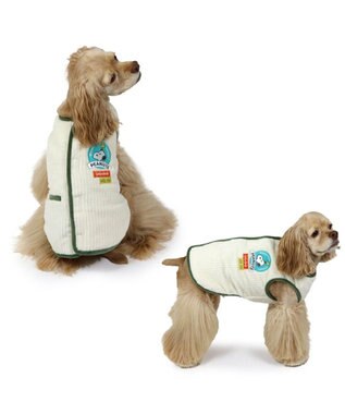 PET PARADISE スヌーピー キルト リバーシブル ベスト 《グリーン》 中型犬  大型犬 グリーン☓ホワイト