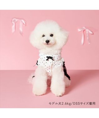 PET PARADISE cherircouture ドットシャツ ワンピース 小型犬 ホワイト×ブラック