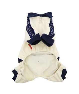 PET PARADISE スヌーピー トラック ロンパース 小型犬 ホワイト×ネイビー