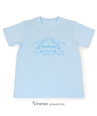 しろたん Tシャツ 半袖 《相関図柄》 水色　S/M/L/XLしろたん＆ らっこいぬ＆しぇる, 水色, 衣類S(UNI S)