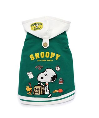 PET PARADISE スヌーピー おでかけ柄 パーカー  《グリーン》中型犬 グリーン