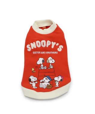 PET PARADISE スヌーピー 兄弟集合柄 トレーナー  赤【中型犬】  【大型犬】 レッド