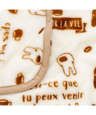 PET PARADISE リサとガスパール ブランケット 《カフェ柄》 ホワイト×ブラウン