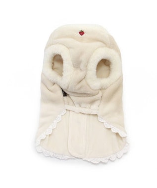 PET PARADISE ペットパラダイス 背中開き ベスト 苺 刺繍 中型犬 大型犬 白~オフホワイト