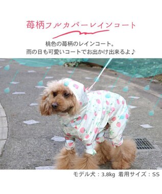 PET PARADISE ペットパラダイス 足付きレインコート《いちご柄》 小型犬 いちご柄
