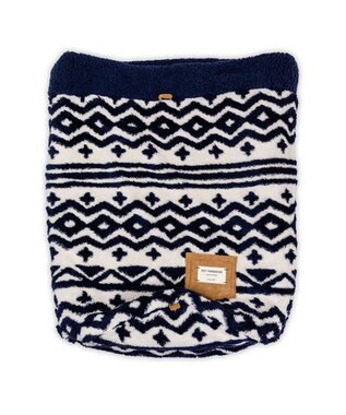 PET PARADISE ペットパラダイス 筒型 寝袋 《カントリー柄》 Ｍ ホワイト×ネイビー